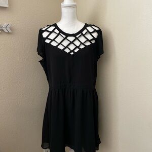 Xhilaration Black Midi Dress with Cutout Design